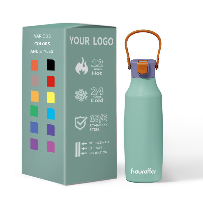 GW-S065 Sport Water Bottle Termos Insulated Stainless Steel Travel Water Bottle with Straw for Gym Running Outdoor Activities