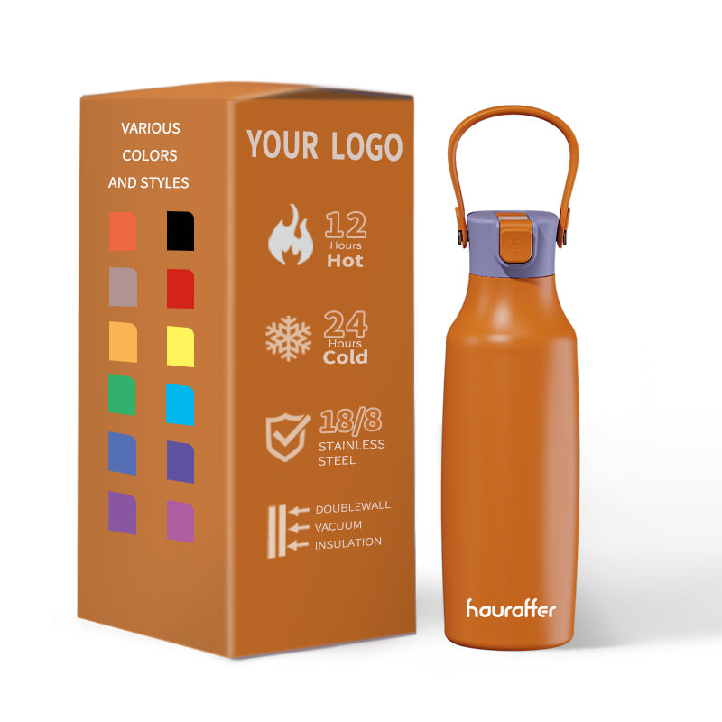 GW-S065 Sport Water Bottle Termos Insulated Stainless Steel Travel Water Bottle with Straw for Gym Running Outdoor Activities