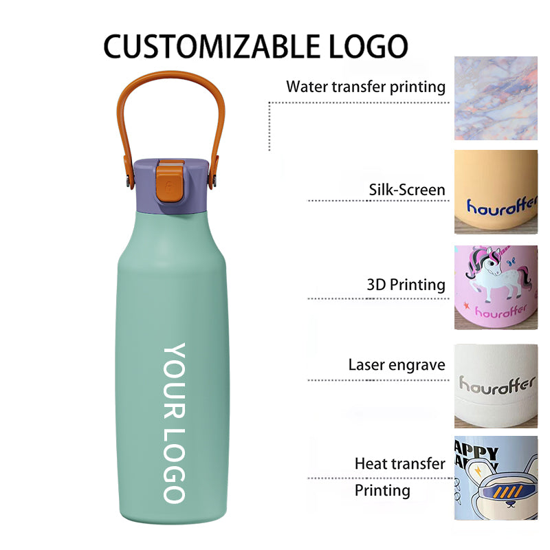 GW-S065 Sport Water Bottle Termos Insulated Stainless Steel Travel Water Bottle with Straw for Gym Running Outdoor Activities