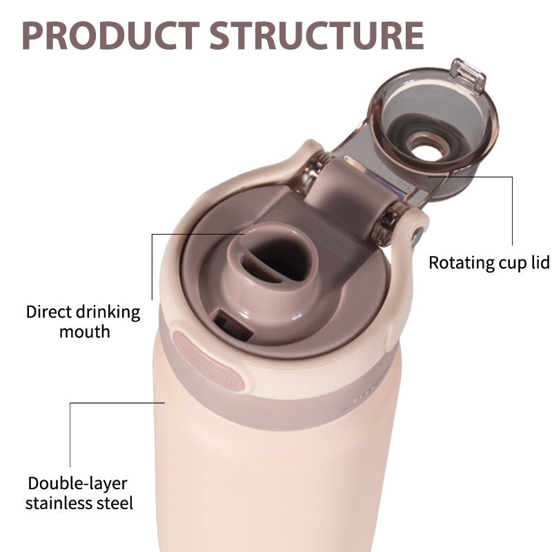 GW-S056 flip-up lid double wall stainless steel vacuum bottle