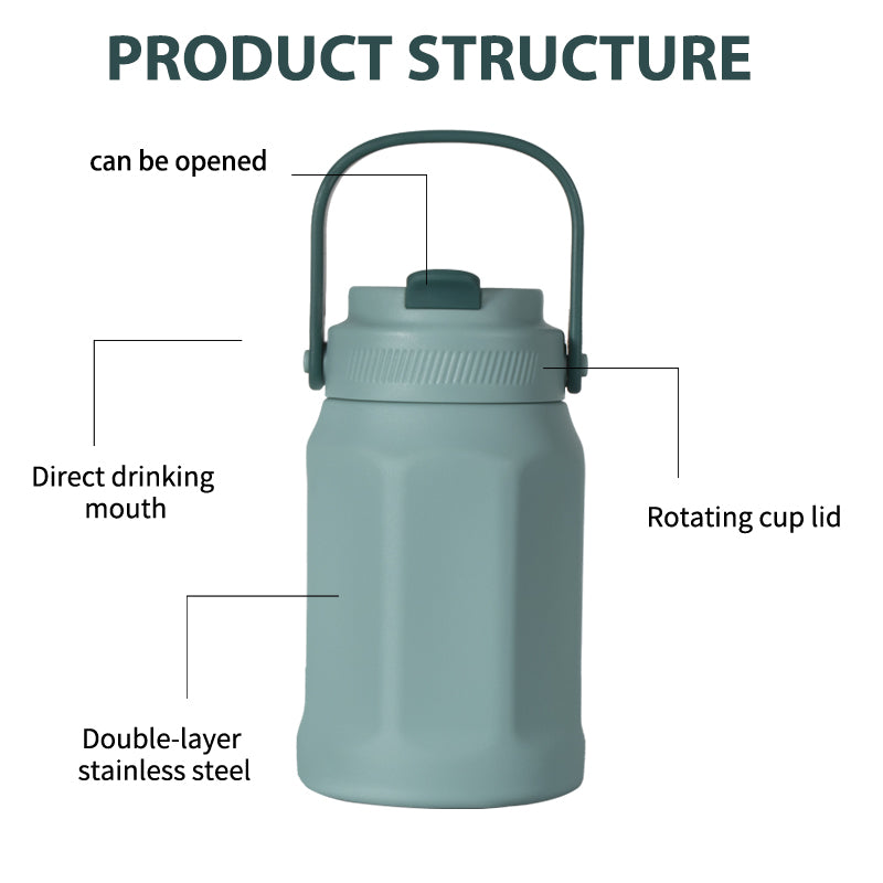 GW-S057 octagon shape double wall stainless steel vacuum sports bottle