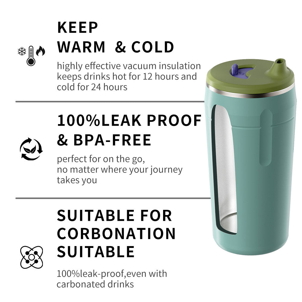 GW-C035 Double-Walled Stainless Steel Coffee Cup with Lid