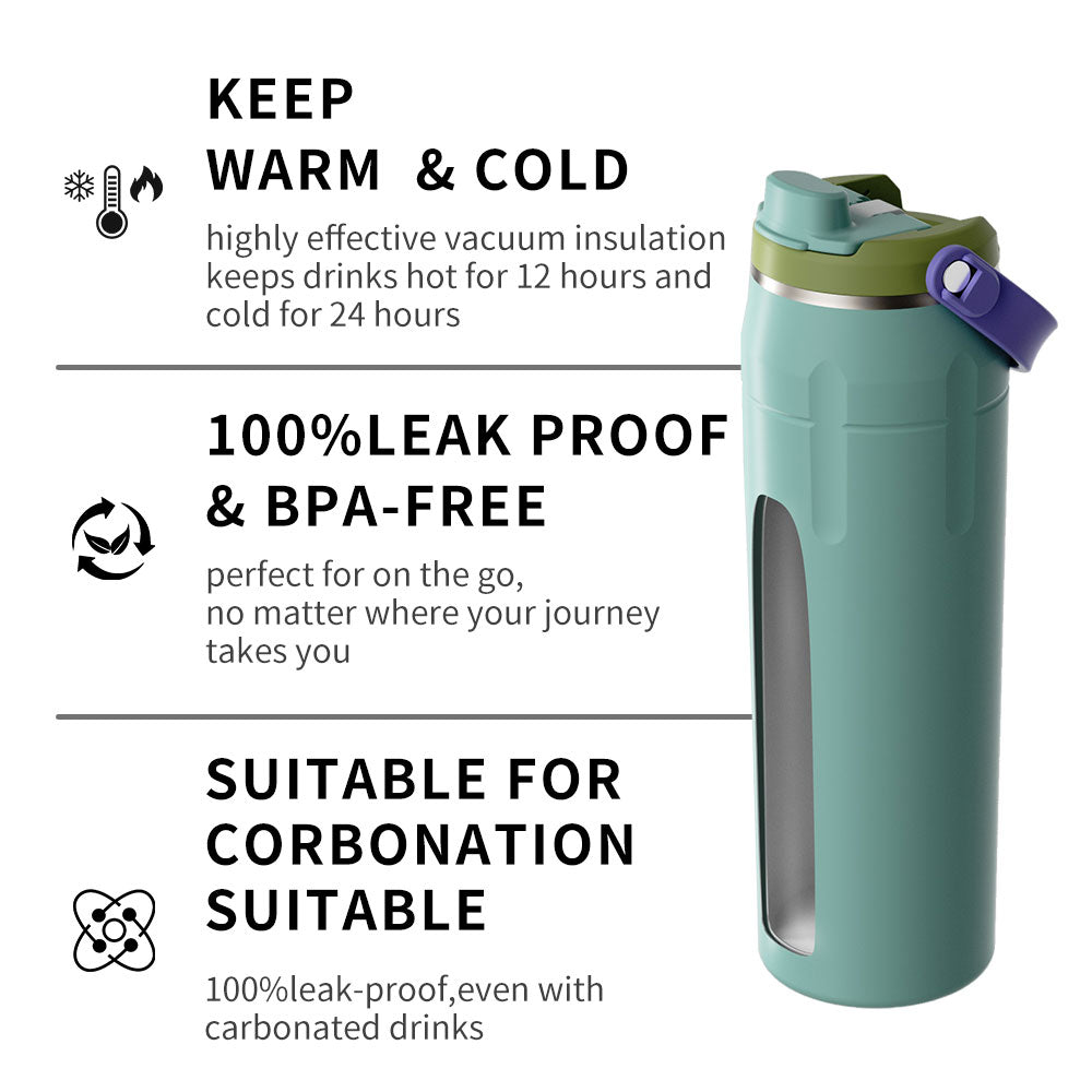GW-S066 Custom Double Wall Thermos Travel Tumbler Sport Bottle for Gym Running