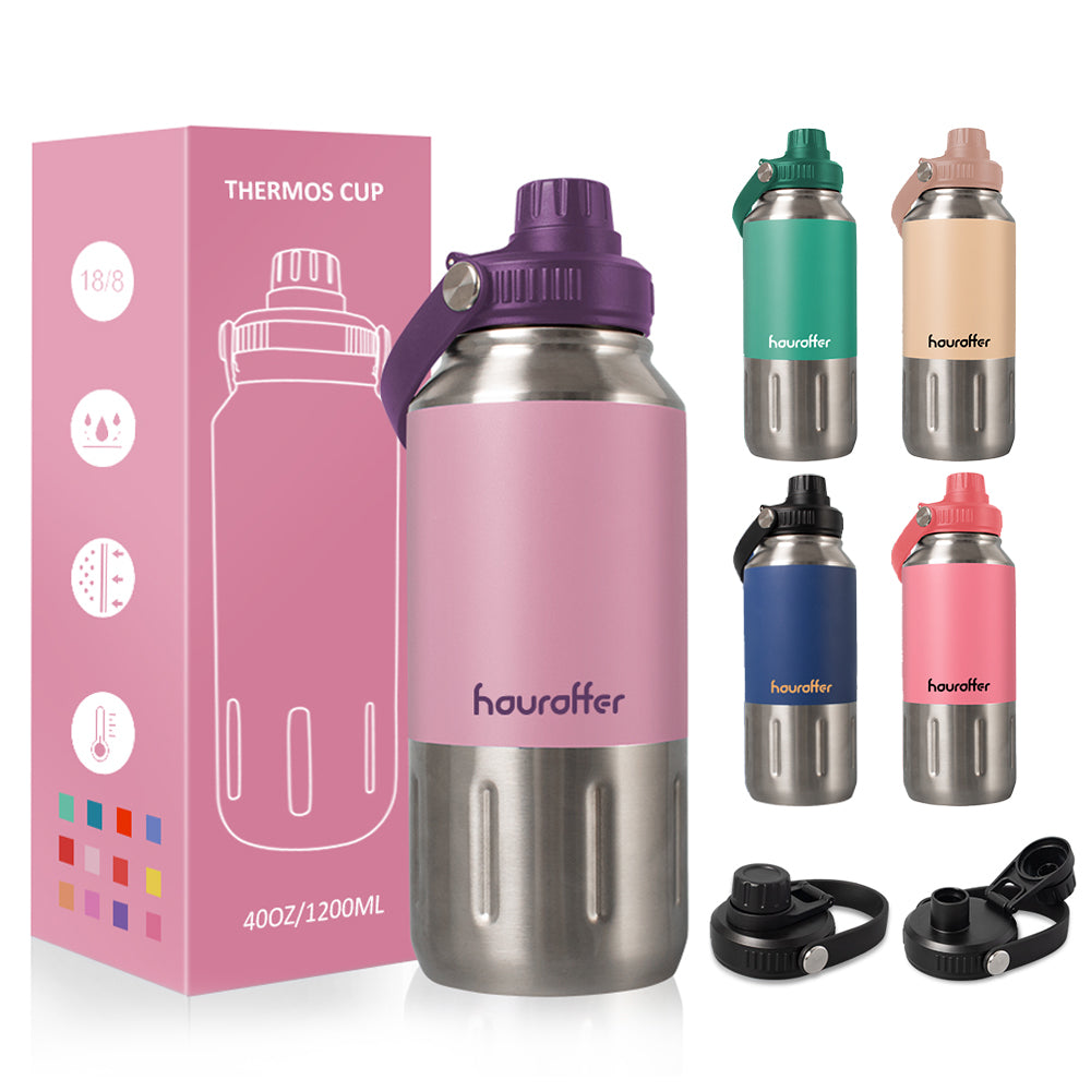 Houroffer 18oz 32oz Double Wall Insulated Water Bottle Stainless Steel Vacuum Insulated Travel Cup Termos for Sports Hiking