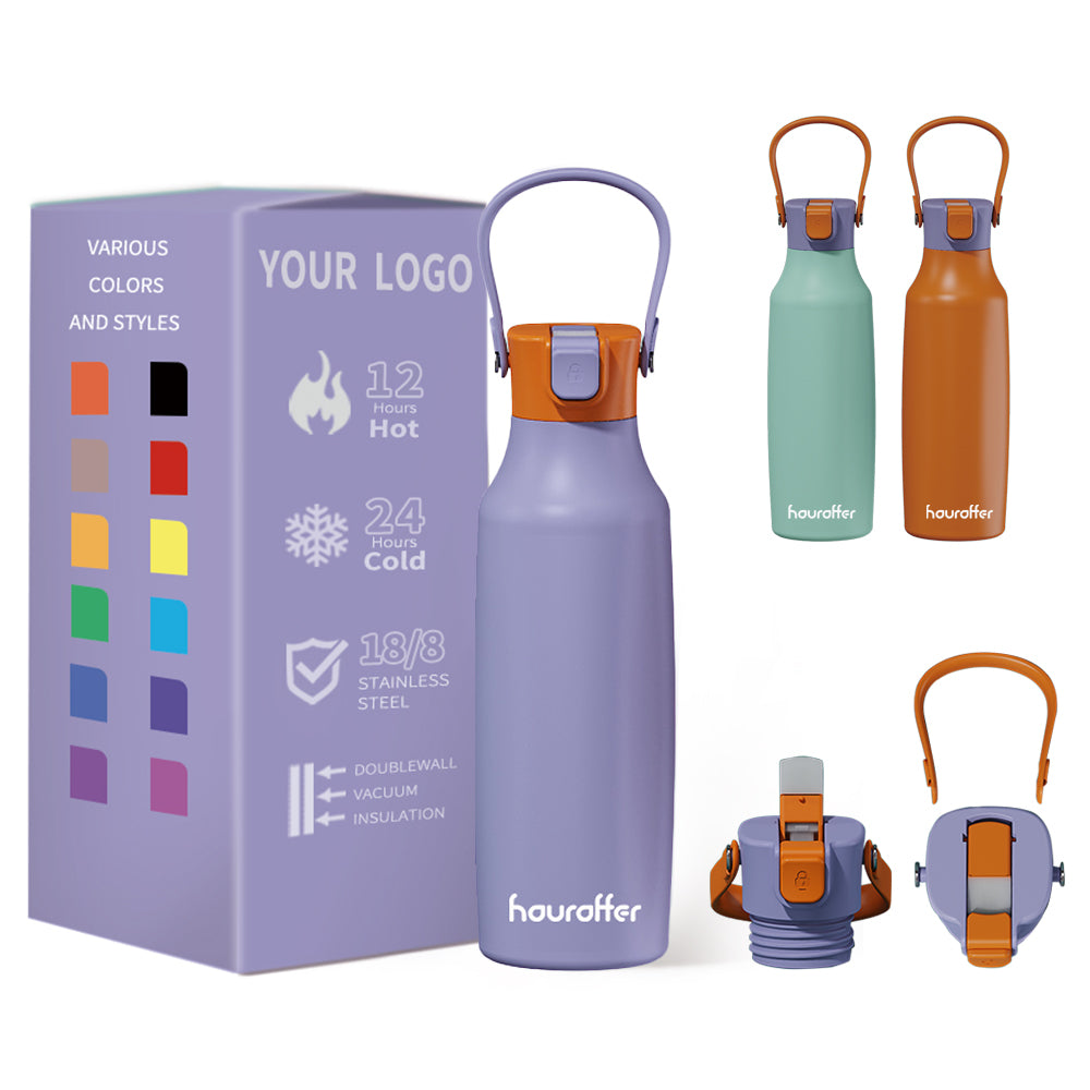 GW-S065 Sport Water Bottle Termos Insulated Stainless Steel Travel Water Bottle with Straw for Gym Running Outdoor Activities