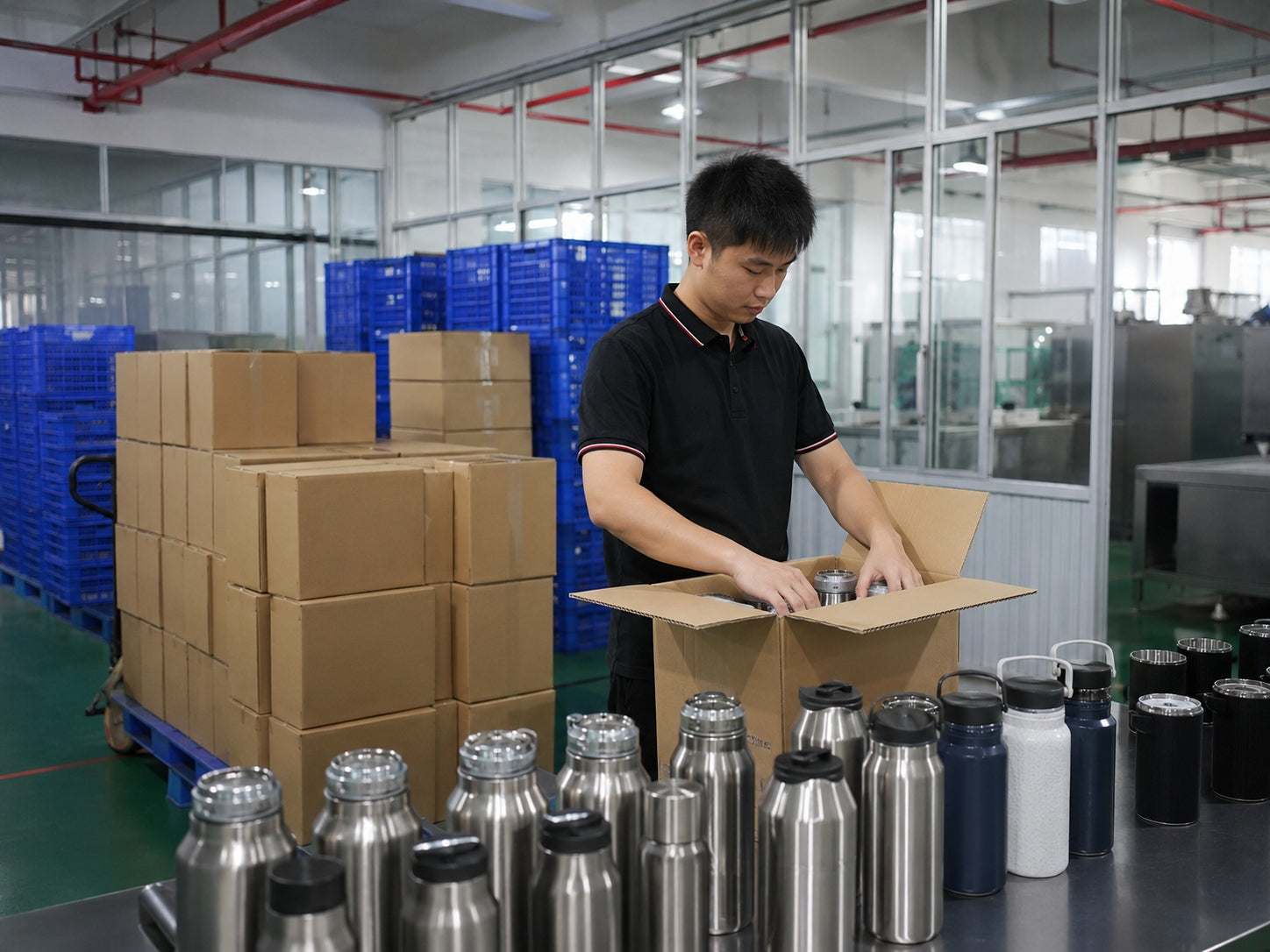 Assembly and packing for drinkware orders